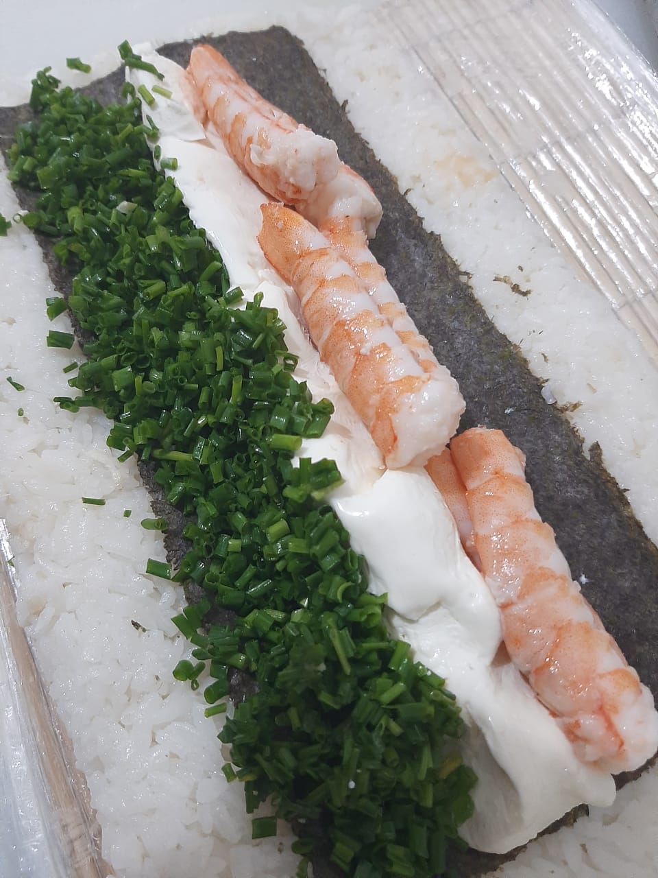 Handrolls Camarón queso Cebollín